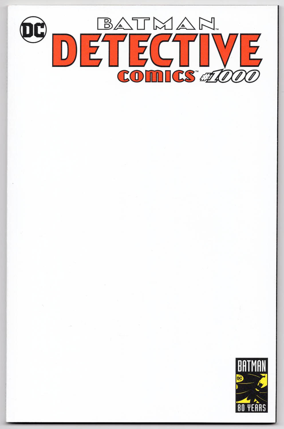 Detective Comics #1000 Blank Variant