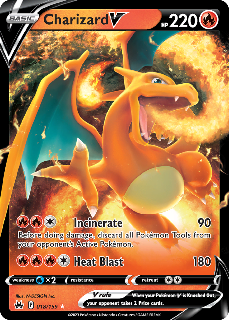 Charizard V - 017/159 - Pokémon TCG - Near Mint - EN