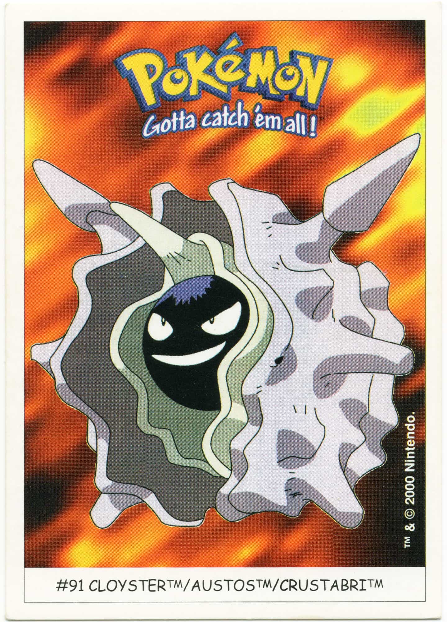 Cloyster #91 - Pokémon Dunkin Boomer Sticker - Near Mint