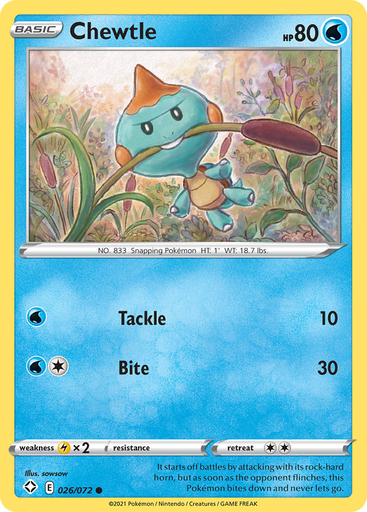 Chewtle - 026/072 - Pokémon TCG - Near Mint - EN