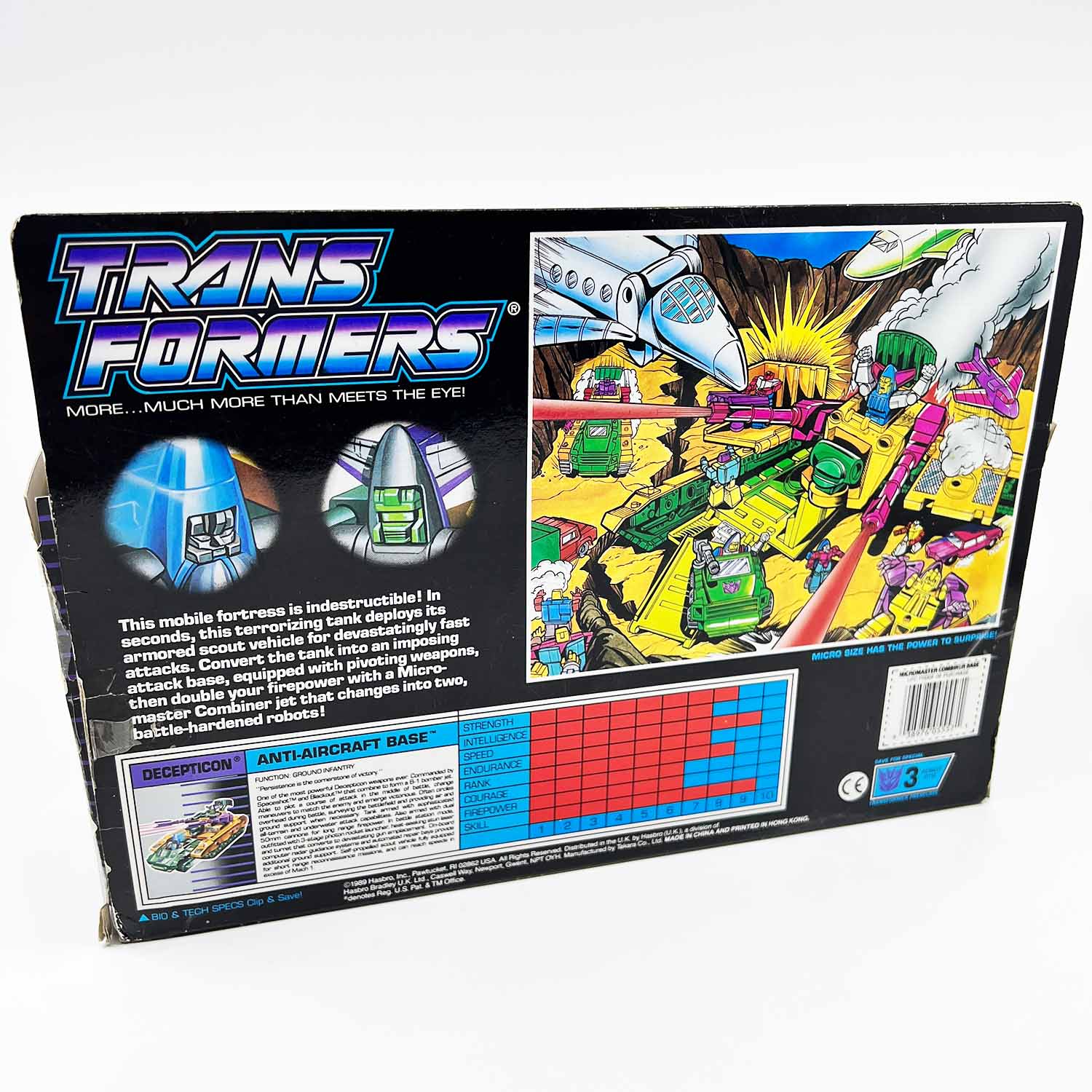 Micromaster Combiner Anti-Aircraft Base Decepticon Transformers G1 1989 with Box