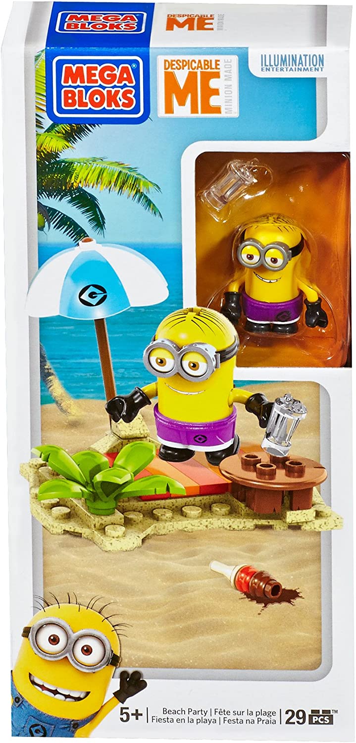 Minions Mega Bloks 29-Piece Construction Set, Despicable Beach Party