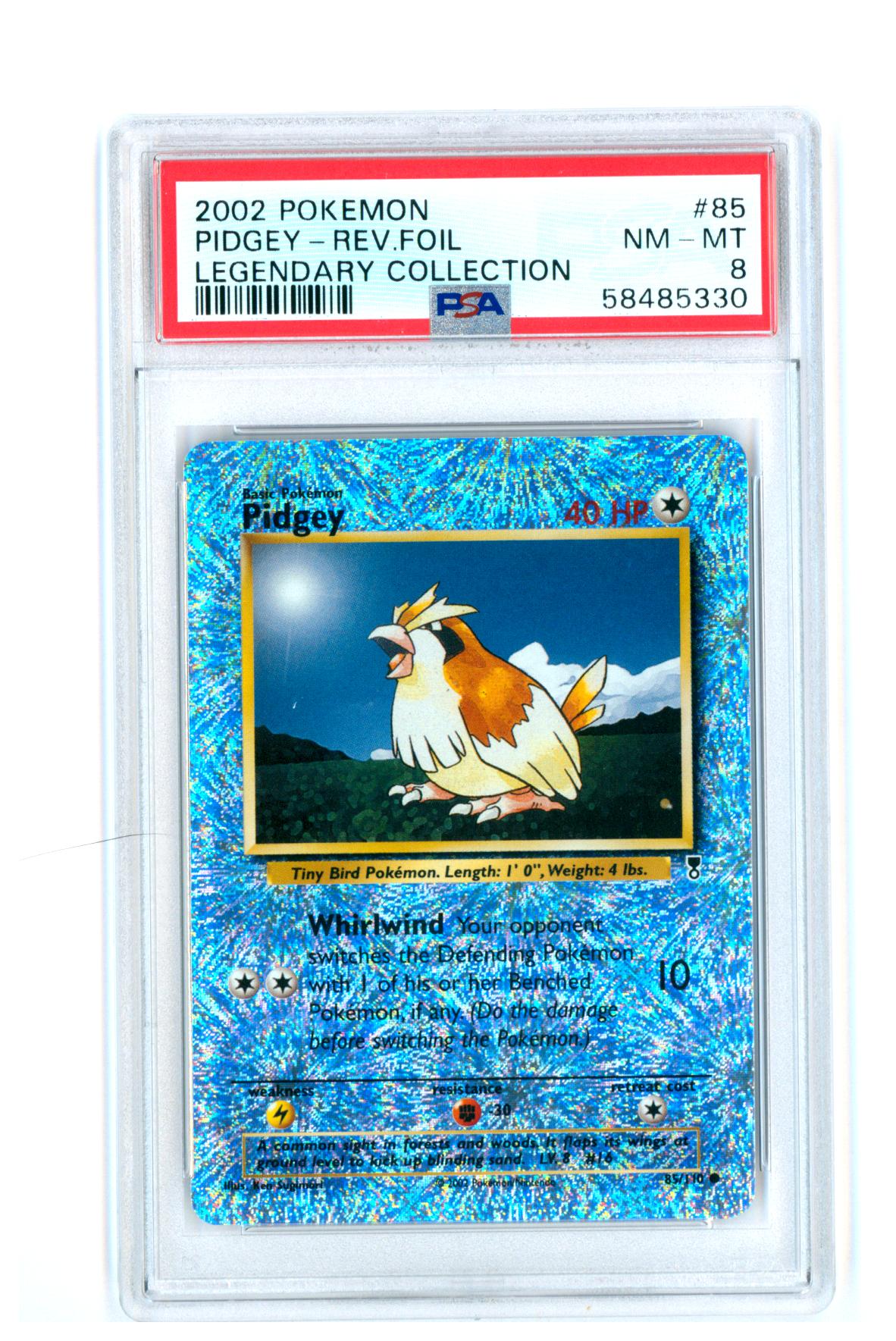 Pidgey 85/110 - Legendary Collection - Reverse Holo - PSA 8 NM-MT - Pokémon