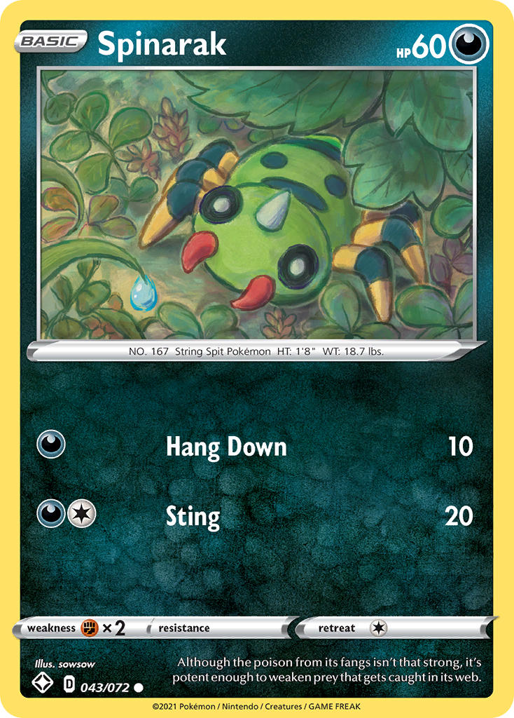 Spinarak - 043/072 - Pokémon TCG - Near Mint - EN