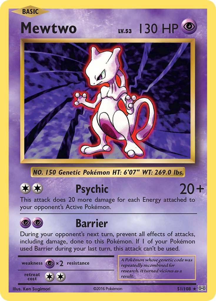 Mewtwo - 51/108 - Pokémon TCG - Near Mint - EN