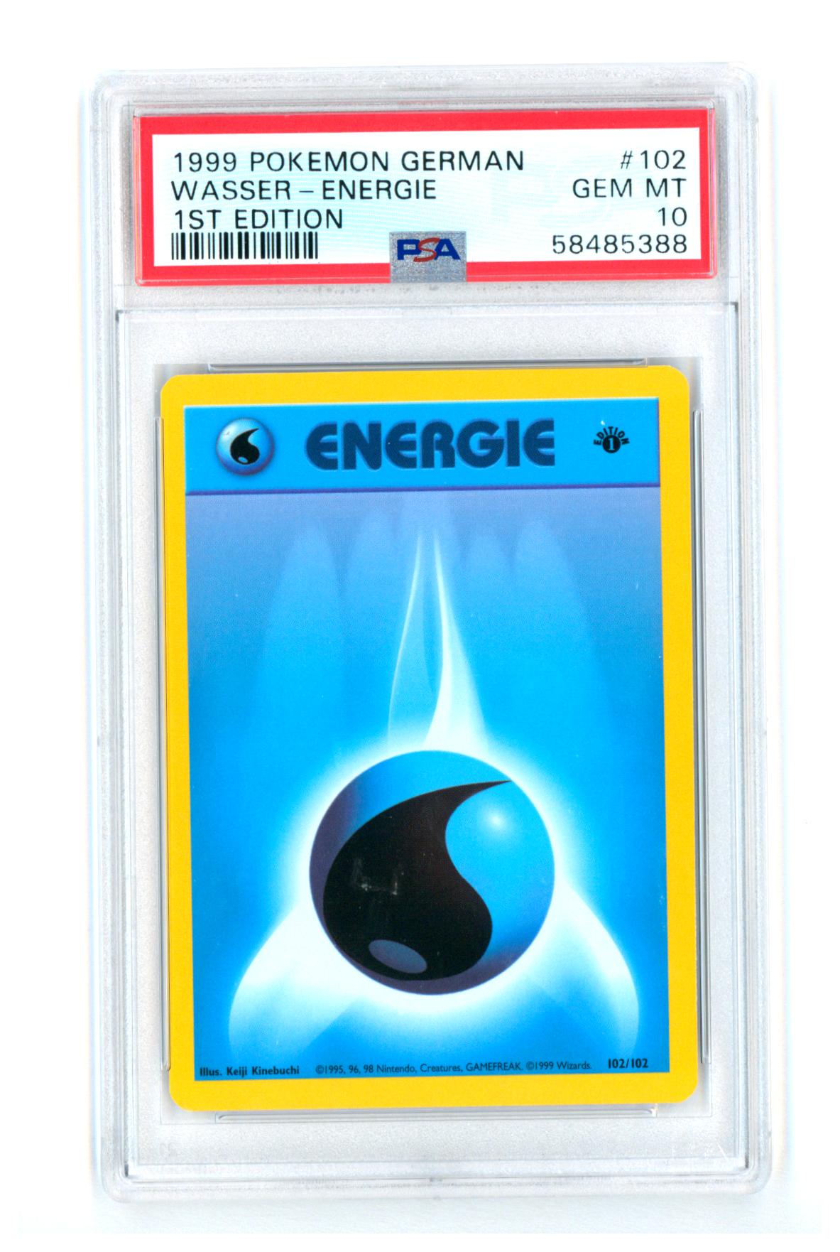 Wasser Energie 102/102 - Base Set - 1st Edition - PSA 10 GEM MINT - Pokémon