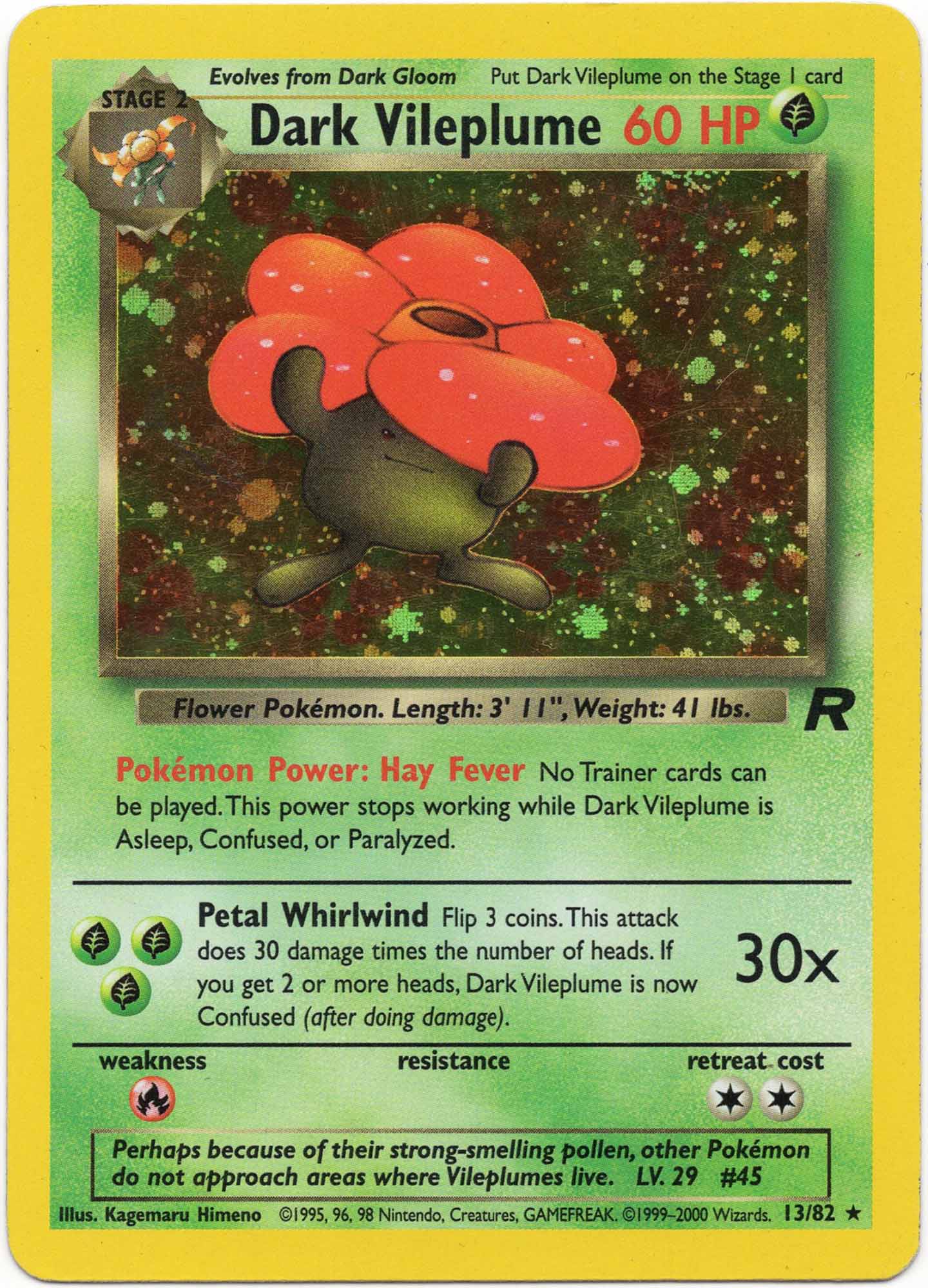 Dark Vileplume - 13/82 - Pokémon TCG (Lightly Played)