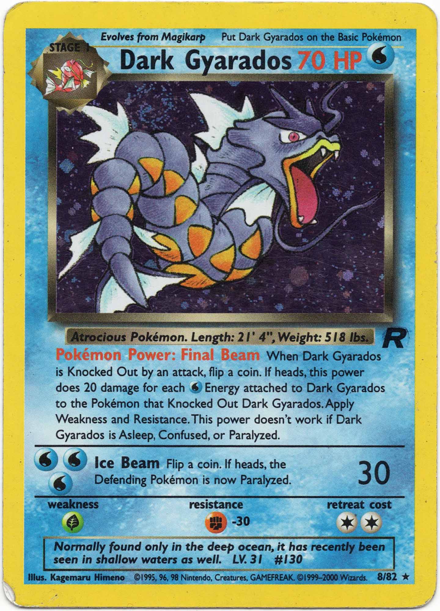 Dark Gyarados - 8/82 - Pokémon TCG (Heavily Played)