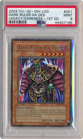 Dark Ruler Ha Des - LOD-001 - PSA Mint 9 - Ultra Rare 1st Edition (LOD) 7166 - Yu-Gi-Oh!