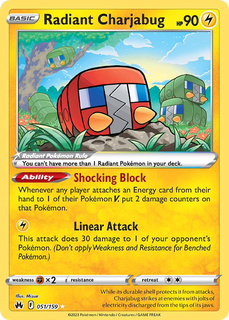 Radiant Charjabug - 051/159 - Pokémon TCG - Near Mint - EN