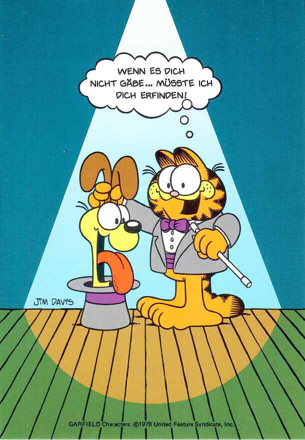 Garfield Postkarte WENN ES DICH NICHT GÄBE ...