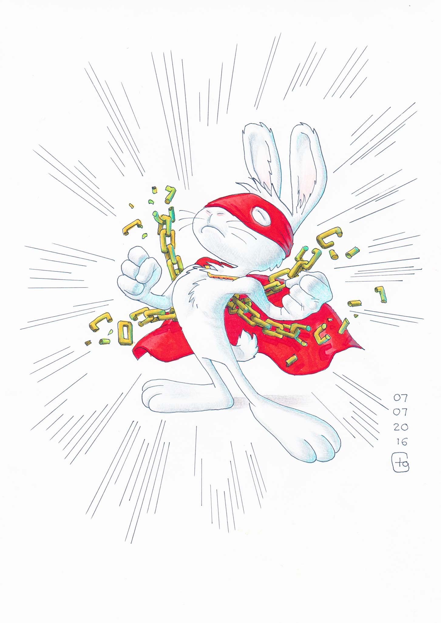 Super Bunny Originalzeichnung