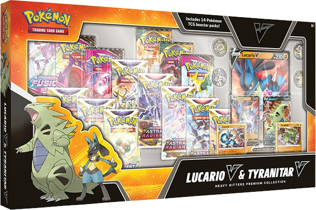 Pokémon Lucario V & Tyranitar V Heavy Hitters Premium Collection Box - EN