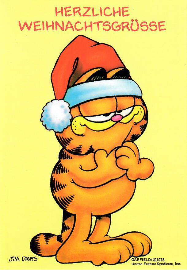 Garfield Postkarte HERZLICHE WEIHNACHTSGRÜSSE