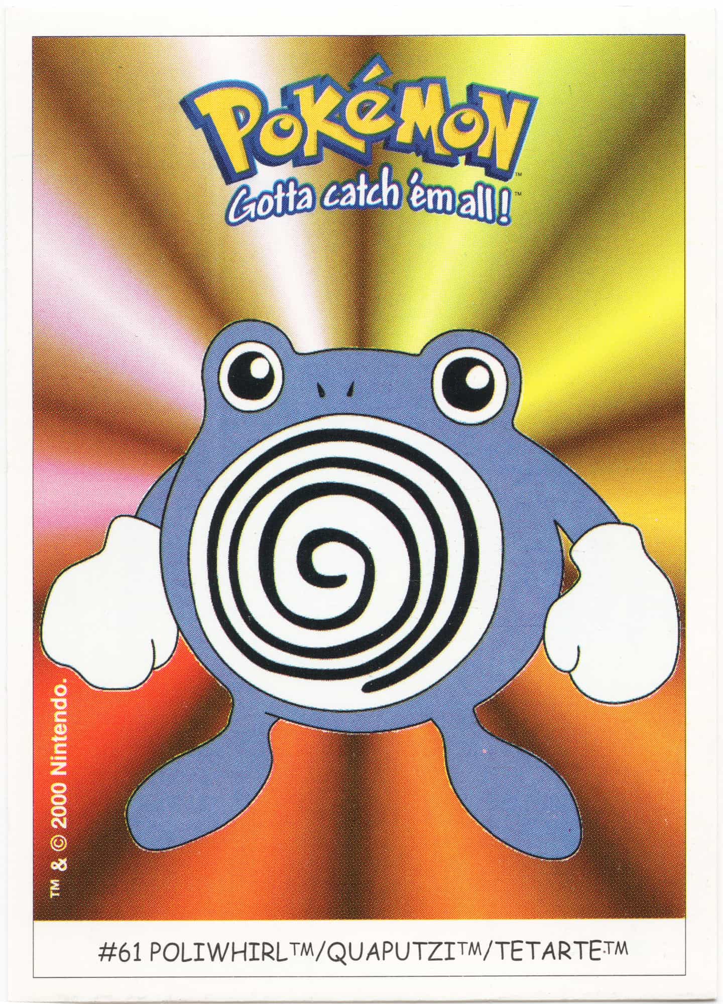 Poliwhirl #61 - Pokémon Dunkin Boomer Sticker - Lightly Played
