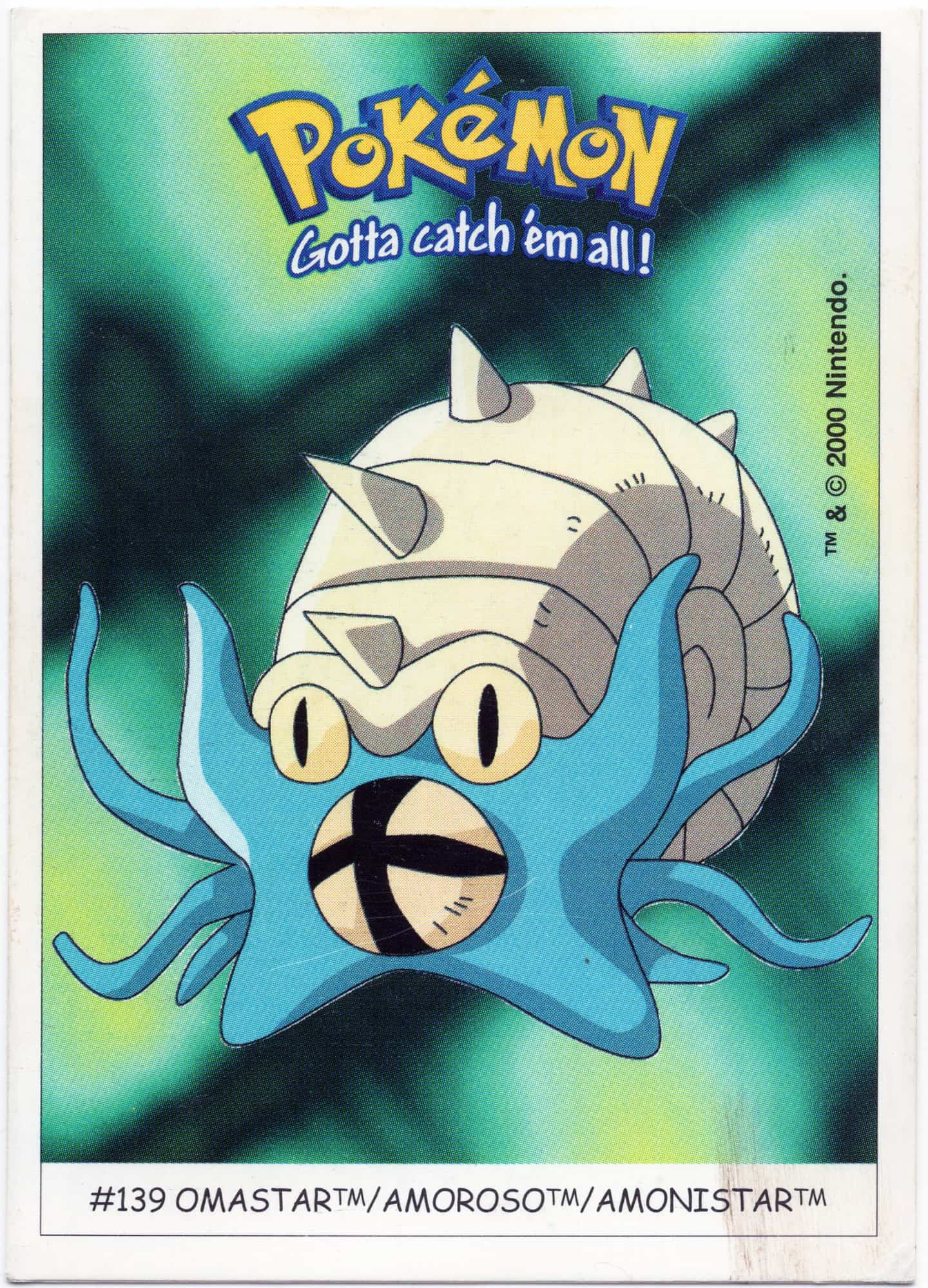 Omastar #139 - Pokémon Dunkin Boomer Sticker - Moderately Played