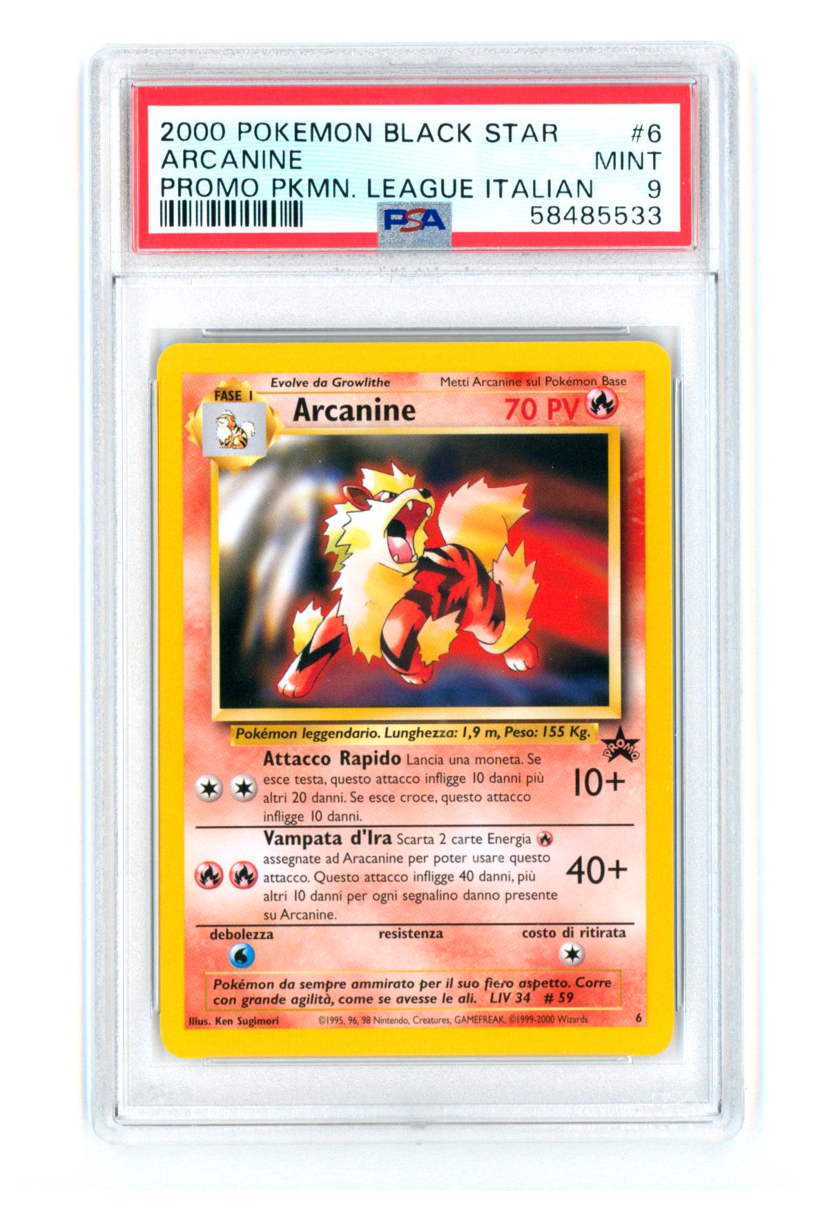 Arcanine - Black Star Promo 6 - PSA 9 MINT - Pokémon